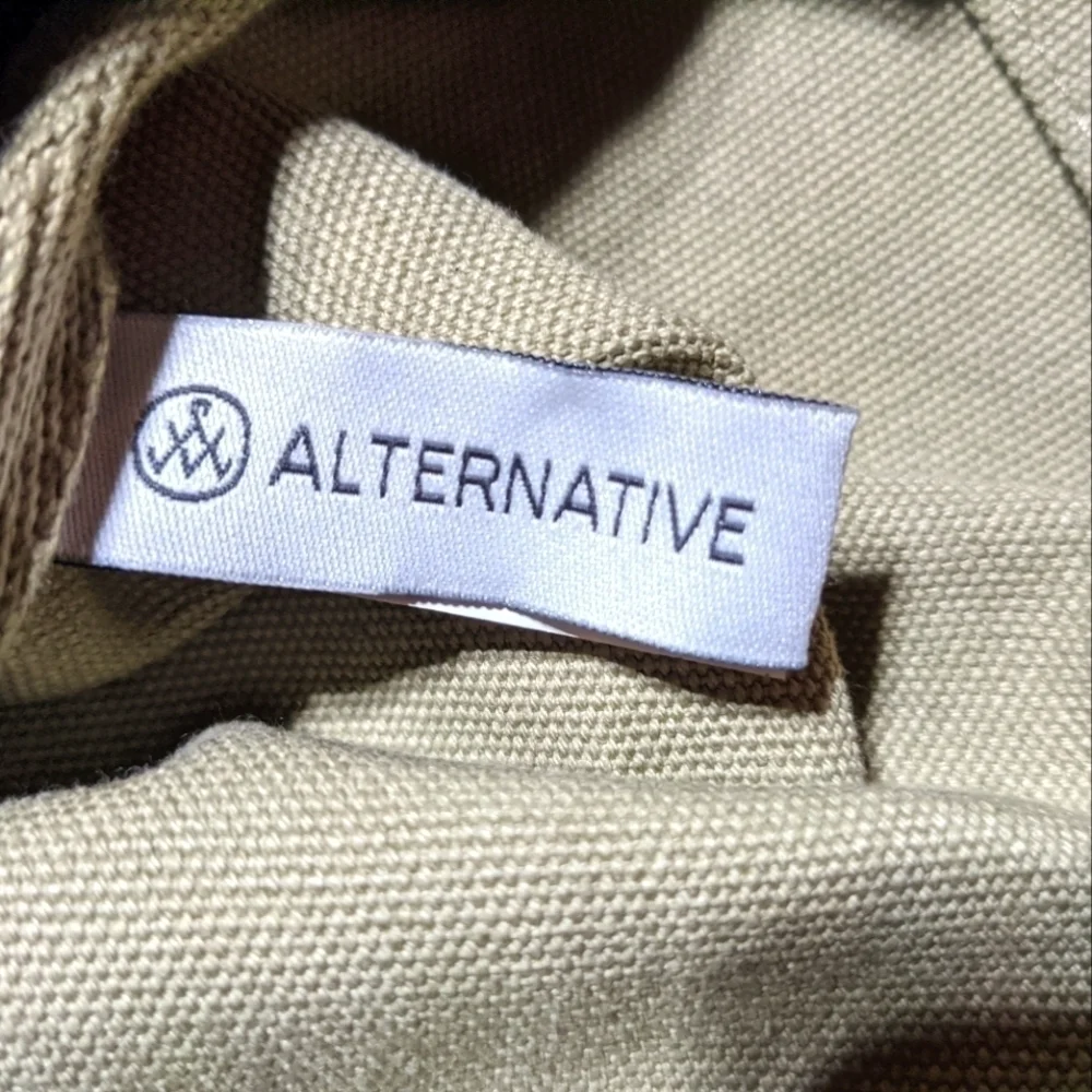 Alternative Stitched Canvas Tote Bag, Charcoal Khaki, 16x14